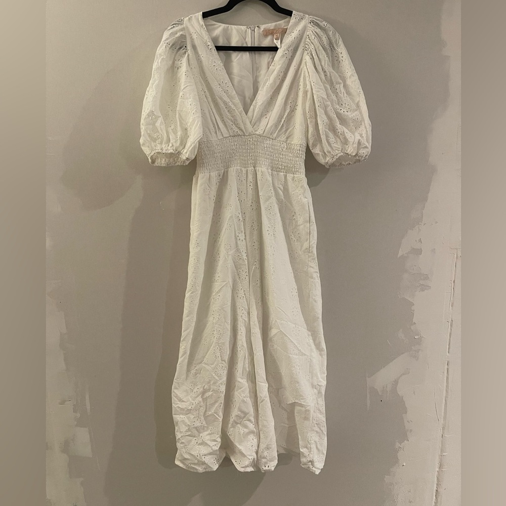 Anthropologie white jumpsuit